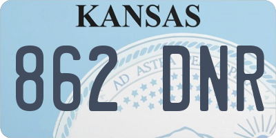 KS license plate 862DNR