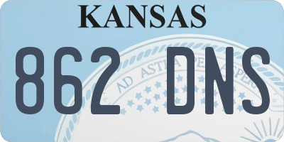KS license plate 862DNS