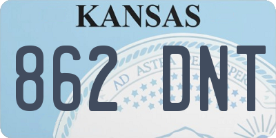 KS license plate 862DNT