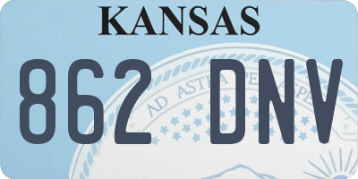 KS license plate 862DNV