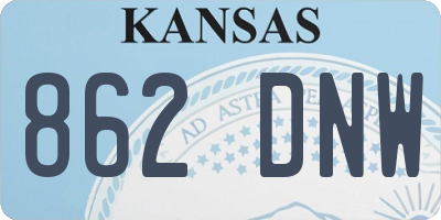 KS license plate 862DNW
