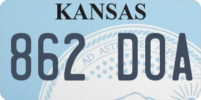 KS license plate 862DOA