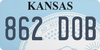 KS license plate 862DOB
