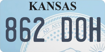 KS license plate 862DOH