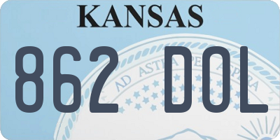 KS license plate 862DOL