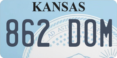 KS license plate 862DOM