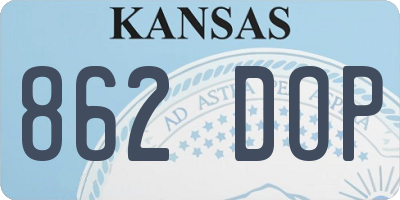 KS license plate 862DOP