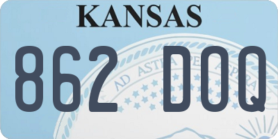 KS license plate 862DOQ