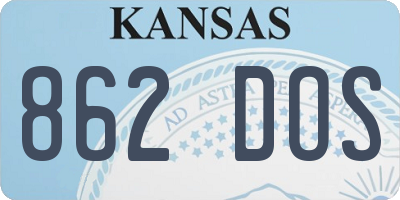 KS license plate 862DOS