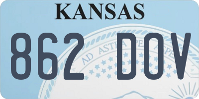 KS license plate 862DOV