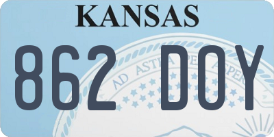 KS license plate 862DOY