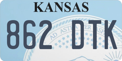 KS license plate 862DTK