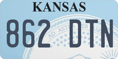 KS license plate 862DTN