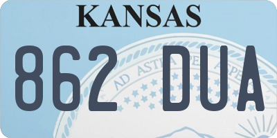 KS license plate 862DUA
