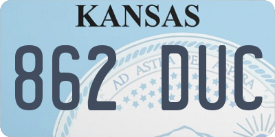 KS license plate 862DUC