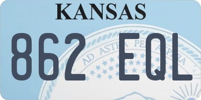 KS license plate 862EQL