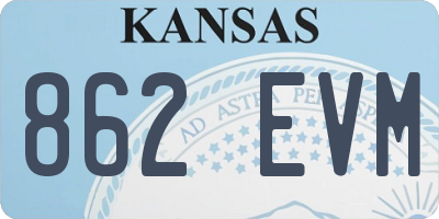 KS license plate 862EVM