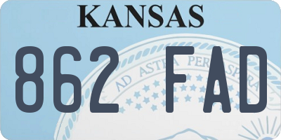 KS license plate 862FAD