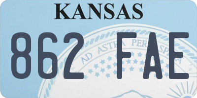 KS license plate 862FAE