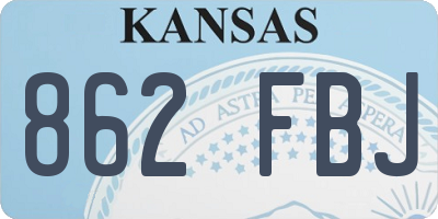 KS license plate 862FBJ