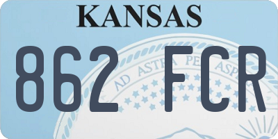 KS license plate 862FCR