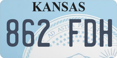 KS license plate 862FDH