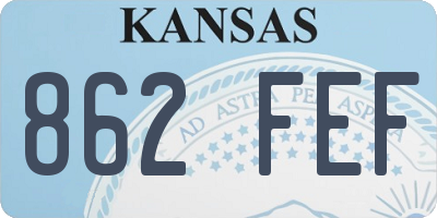 KS license plate 862FEF