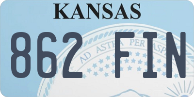 KS license plate 862FIN