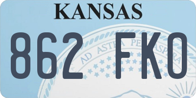 KS license plate 862FKO