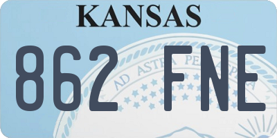 KS license plate 862FNE