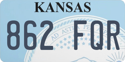 KS license plate 862FQR
