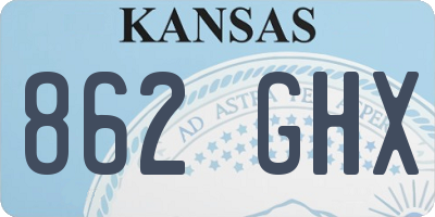 KS license plate 862GHX