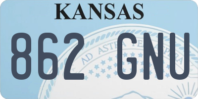 KS license plate 862GNU