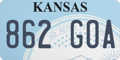 KS license plate 862GOA