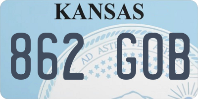 KS license plate 862GOB