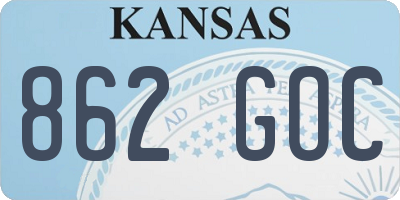 KS license plate 862GOC