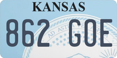 KS license plate 862GOE