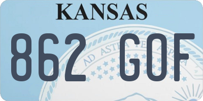 KS license plate 862GOF