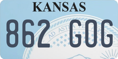 KS license plate 862GOG