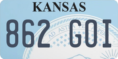 KS license plate 862GOI