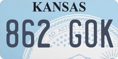 KS license plate 862GOK
