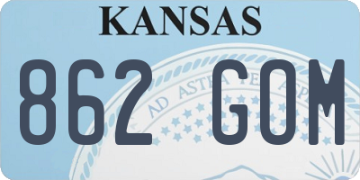 KS license plate 862GOM