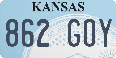 KS license plate 862GOY
