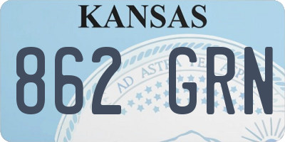 KS license plate 862GRN