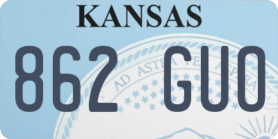 KS license plate 862GUO