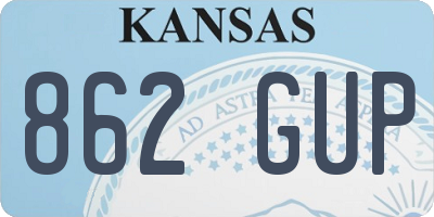KS license plate 862GUP