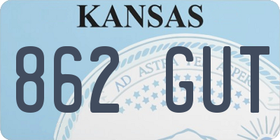 KS license plate 862GUT
