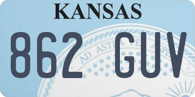KS license plate 862GUV