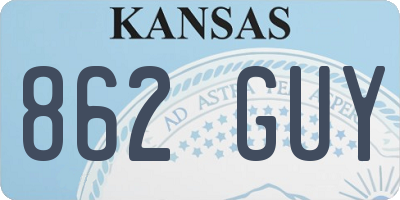 KS license plate 862GUY