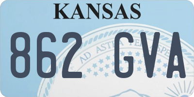 KS license plate 862GVA